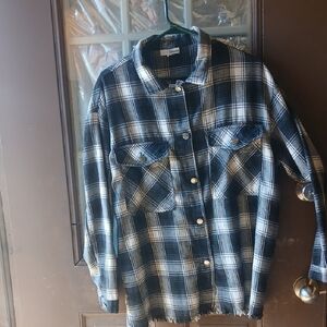 Lilypad  Black and White Plaid Shirt